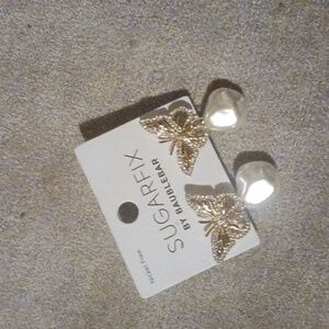 SUGARFIX by BAUBLEBAR Crystal Wings Butterfly & Pearl Drop Earrings.  Beautiful